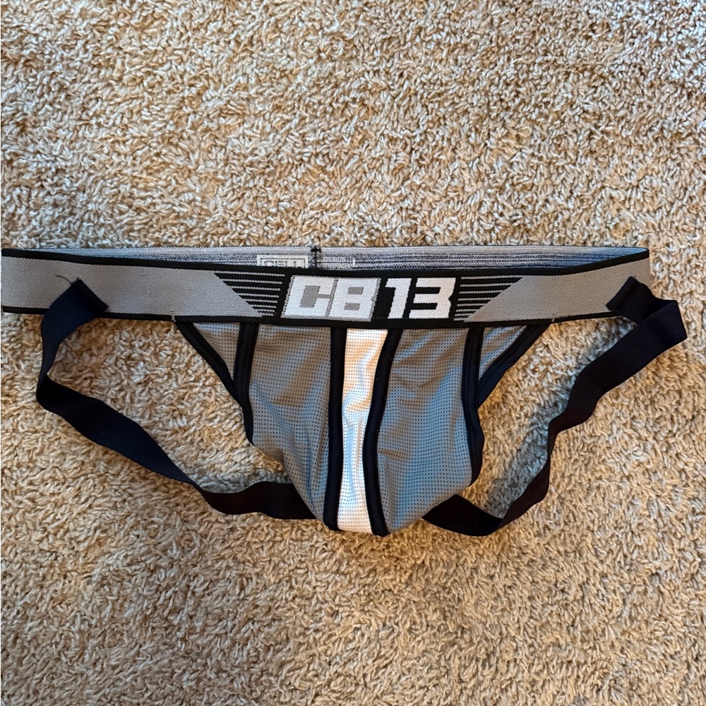 CB13 Gray and Black Jockstrap